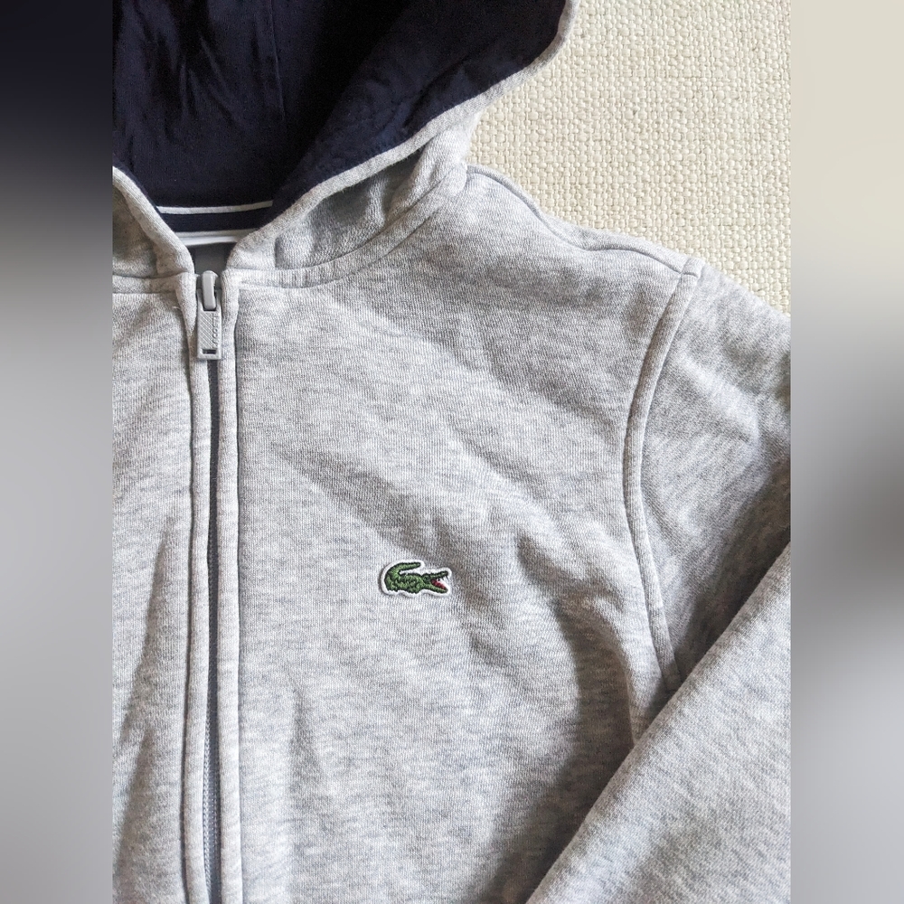 LACOSTE Kids Sport Sweatshirt Hoodie Gray size 12 boys - Picture 2 of 5